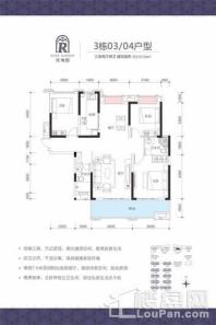 株洲玫瑰园3栋03 04户型 3室2厅2卫1厨