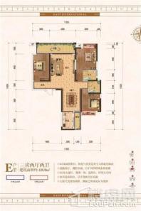 东方国际E户型 3室2厅2卫1厨