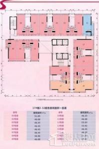 南宁华南城江南华府17#公寓户型 1室1卫1厨