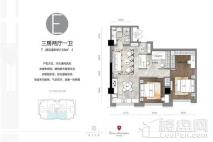 阳光100喜马拉雅135平米E户型 3室2厅1卫1厨