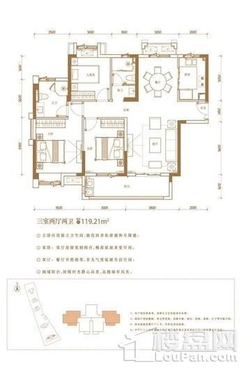 3室2厅2卫  119.21㎡