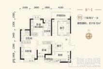 恒大翡翠龙庭119平户型 3室2厅1卫1厨