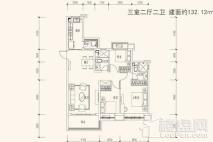 烟台恒大海上帝景7号楼一单元01户型 3室2厅2卫1厨