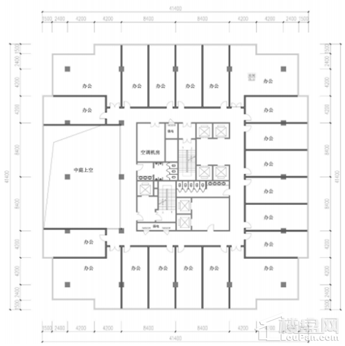 DK国际写字楼办公层户型图