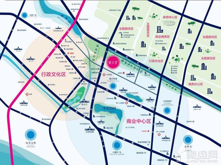 荆州新天地区位交通图