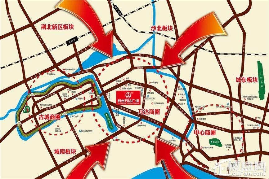 荆州万达广场区位交通图
