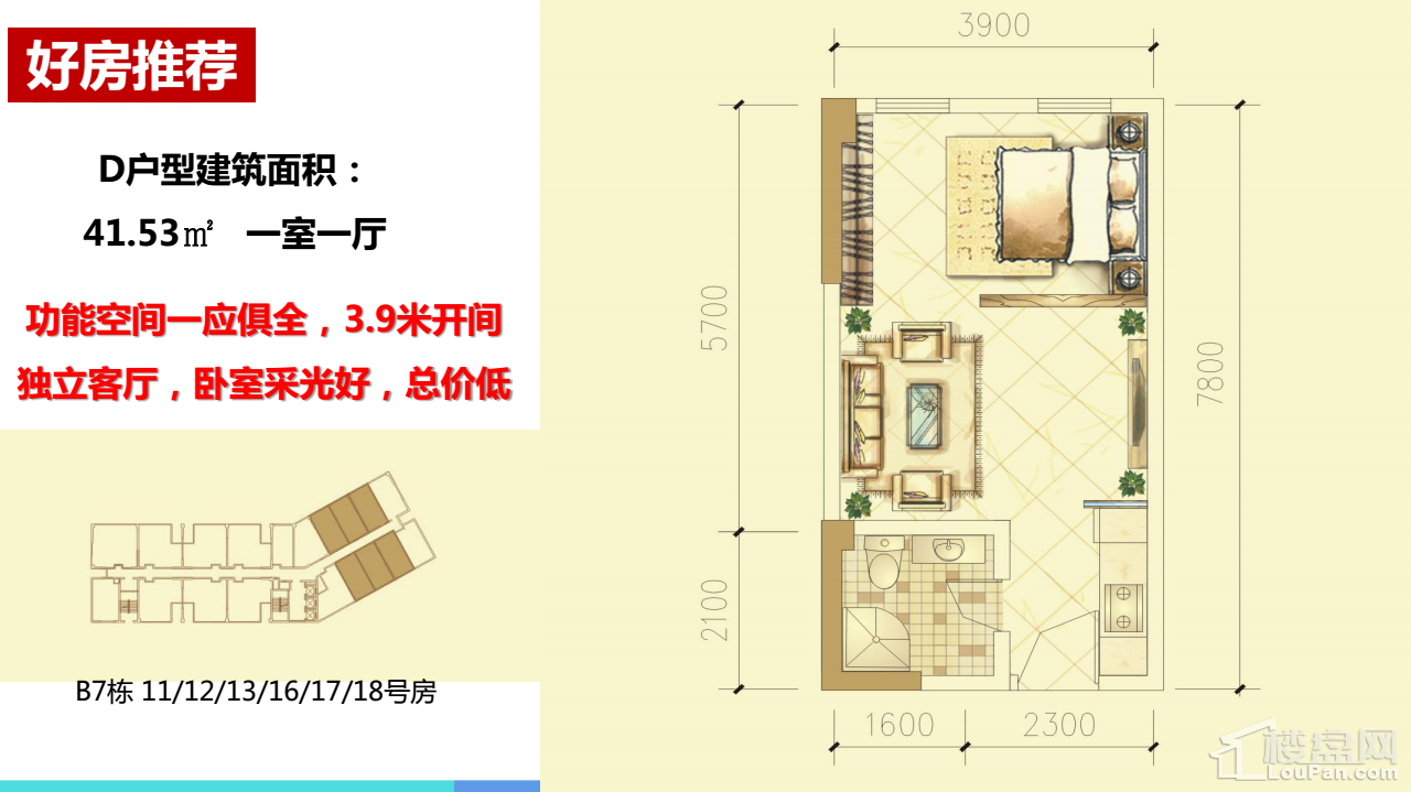 D户型建筑面积