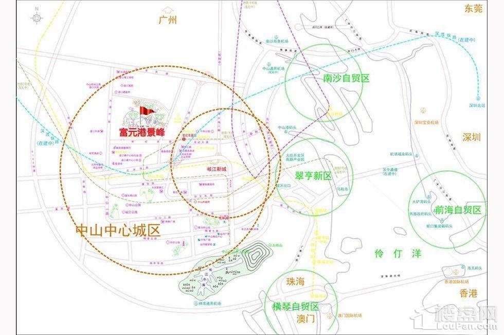 富元港景峰高清区位交通图