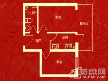 鼎苑明居 2室1厅1卫1厨， 建筑面积约50.86平米