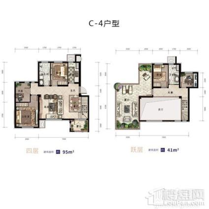 一方五合院C-4户型叠拼上跃