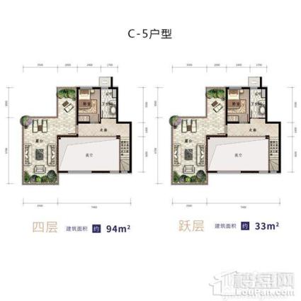 一方五合院C-5户型叠拼上跃