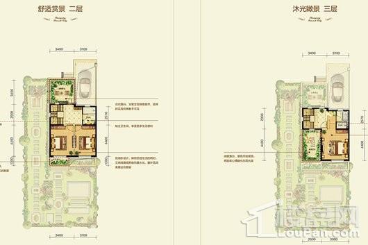 孔雀城·新京学府联排2-3层户型 3室1厅3卫1厨