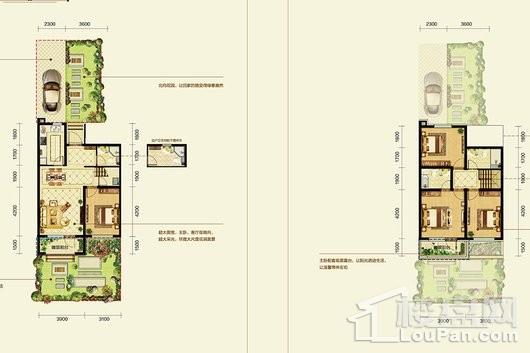 孔雀城·新京学府叠拼1-2层户型 4室2厅3卫1厨