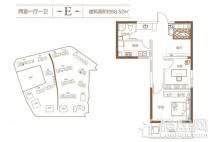 泉舜上城E户型 2室1厅1卫1厨
