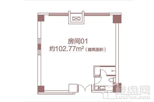 中业星荟102.77平米户型 1室1卫