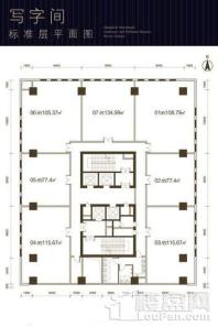 日辉会展国际写字楼户型图 1室1厅1卫1厨