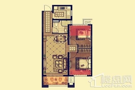 仙林印象E1-2居室72平米 2室2厅1卫1厨