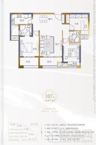 金水湾107㎡户型 3室2厅2卫1厨