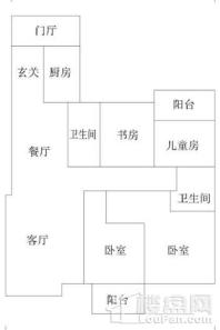 金水湾130㎡户型 4室2厅2卫1厨