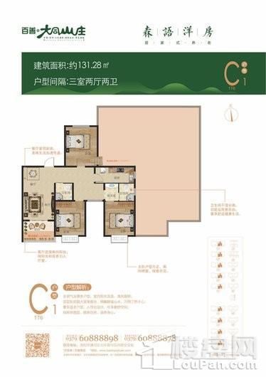 百善大同养老山庄C1 3室2厅2卫1厨