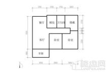 橡树湾94㎡户型 3室2厅1卫1厨