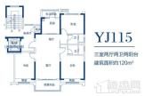 碧桂园生态城YJ115户型 3室2厅2卫1厨