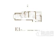 汇泉景悦城E1户型 2室2厅1卫1厨