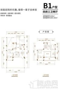 世合理想大地望湖居B1-4房3卫2厅-约140㎡ 4室2厅3卫1厨