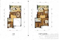 保利堂悦小叠二层户型图 3室3厅3卫1厨