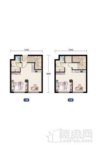 新大E+时代50平米户型图 1室1厅1卫1厨