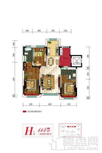 良品柏宏筑福里H户型图 2室2厅1卫1厨