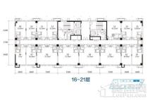 中海景阳公馆16-21层公寓户型图 1室1厅1卫1厨