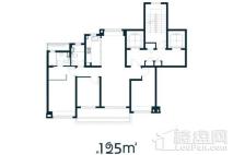 龙湖天璞雅筑户型2-125平 3室2厅2卫1厨