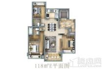 新城西岸公园118E户型 3室2厅2卫1厨