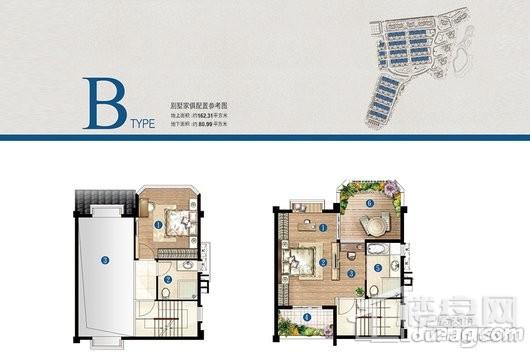 上海高尔夫社区B户型2-3层 4室2厅2卫1厨