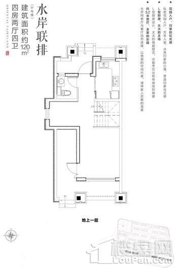 东方颐城联排地上一层 4室2厅4卫1厨