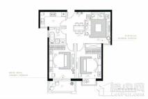 中福浦江汇C2户型 2室2厅1卫1厨