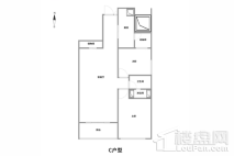 前滩东方逸品C户型 2室2厅1卫1厨