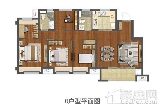 保利玲玥公馆C户型 109平 4室2厅2卫1厨