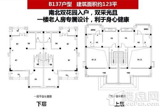 碧桂园十里外滩B137户型 2室2厅2卫1厨