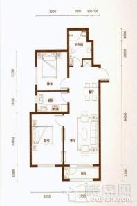 汇邦·克莱枫丹90平户型 2室2厅1卫1厨