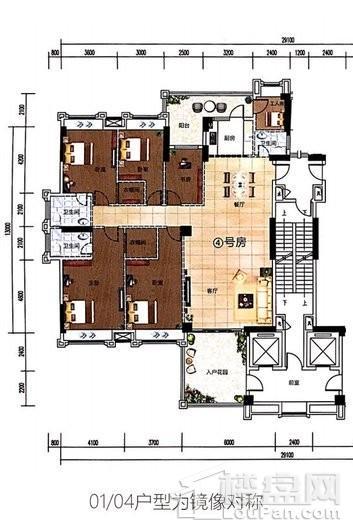 璟熙华园6栋01/04户型 5室2厅3卫1厨