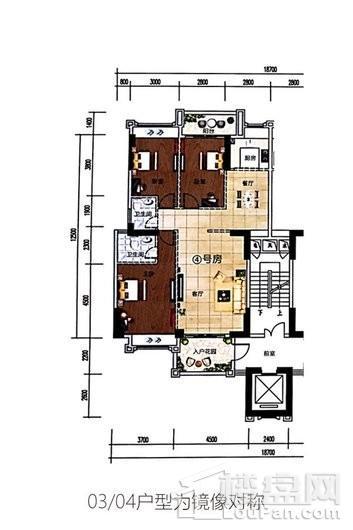 璟熙华园5栋03/04户型 3室2厅2卫1厨