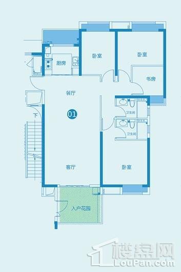 敏捷海琴湾2座04户型 3室2厅2厨