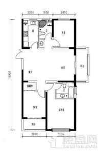 宏利达金水湾16#125平户型 3室2厅2卫1厨