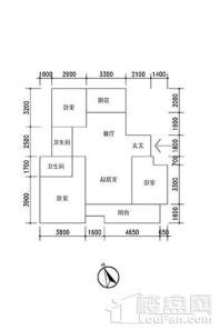 中海·九樾122户型 3室2厅2卫1厨