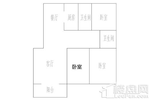 东方锦城136㎡户型 3室2厅2卫1厨