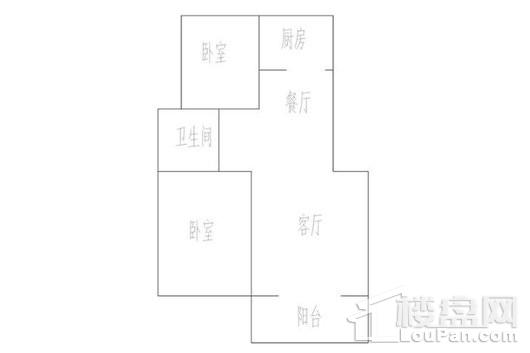 东方锦城95㎡户型 3室2厅1卫1厨
