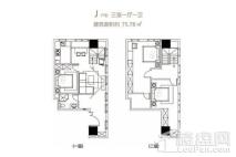 锦艺国际轻纺城loftJ户型 3室1厅1卫1厨