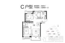 万科美景魅力之城五期C户型 3室2厅1卫1厨